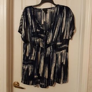 Navy Blue & white cover blouse